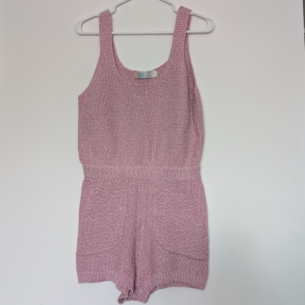 Free People Declan Pink Knit Romper